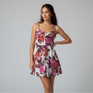 Forever 21 Floral Mini Dress - Purple and Red